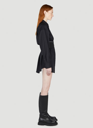 Alexander Wang Logo Waistband Shirt Dress Black awg0252005