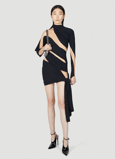 Mugler Draped Cut Out Dress Black mug0251001