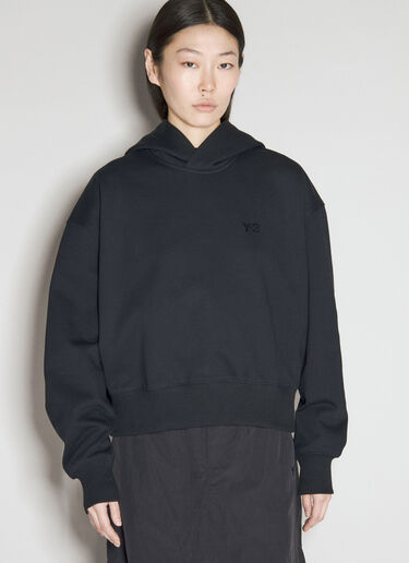 Y-3 Logo Applique Hooded Sweatshirt Black yyy0256006