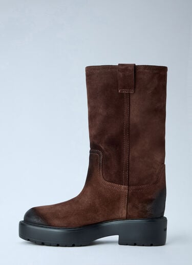 Miu Miu Suede Boots Brown miu0266004