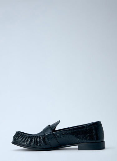 LN-CC® - Miu Miu: Leather Loafers with Buckle Detail - Black Miu Miu Leather Loafers with Buckle Detail Black miu0266047