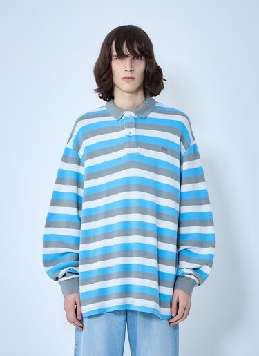 ERL Striped Polo Shirt Blue erl0164005