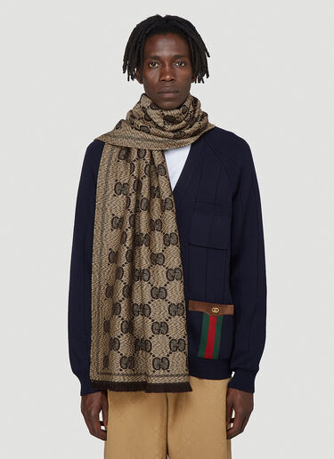 Gucci GG 울 자카드 스카프 브라운 guc0141125
