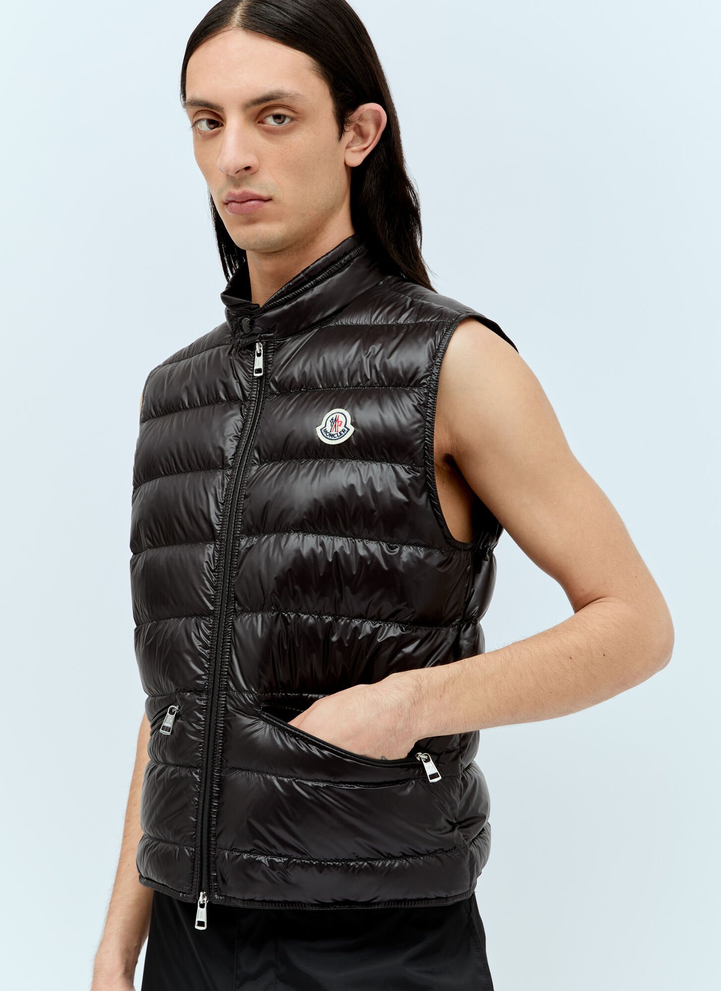 Shop Moncler Gui Sleeveless Down Jacket In Black