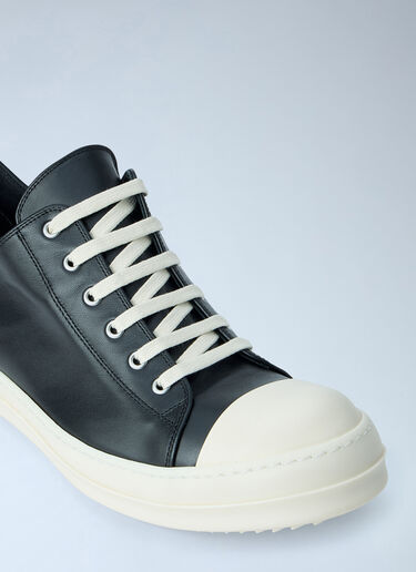 LN-CC® - Rick Owens: Leather Low-Top Sneakers - Black Rick Owens Leather Low-Top Sneakers Black ric0165005