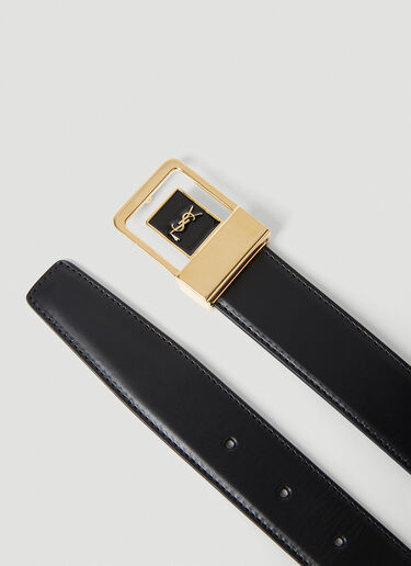 Saint Laurent Logo Plaque Belt Black sla0252069