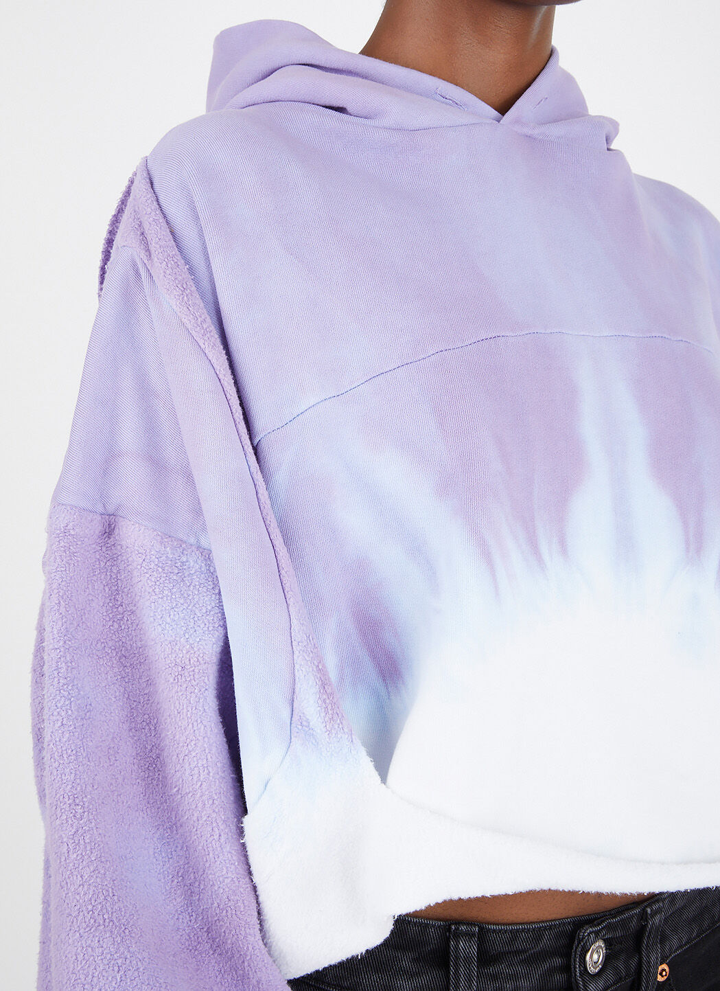 Ottolinger Cropped Drape Sweatshirt in Lilac | LN-CC