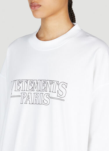 VETEMENTS 로고 티셔츠 화이트 vet0254013