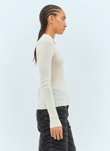 Ganni 羊毛 Polo 衫  米色 gan0258001