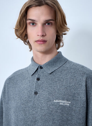 Acne Studios Wool Knit Polo Dark Grey acn0164028