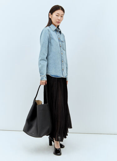 TOTEME Crinkled Plissé Skirt Black tot0257017