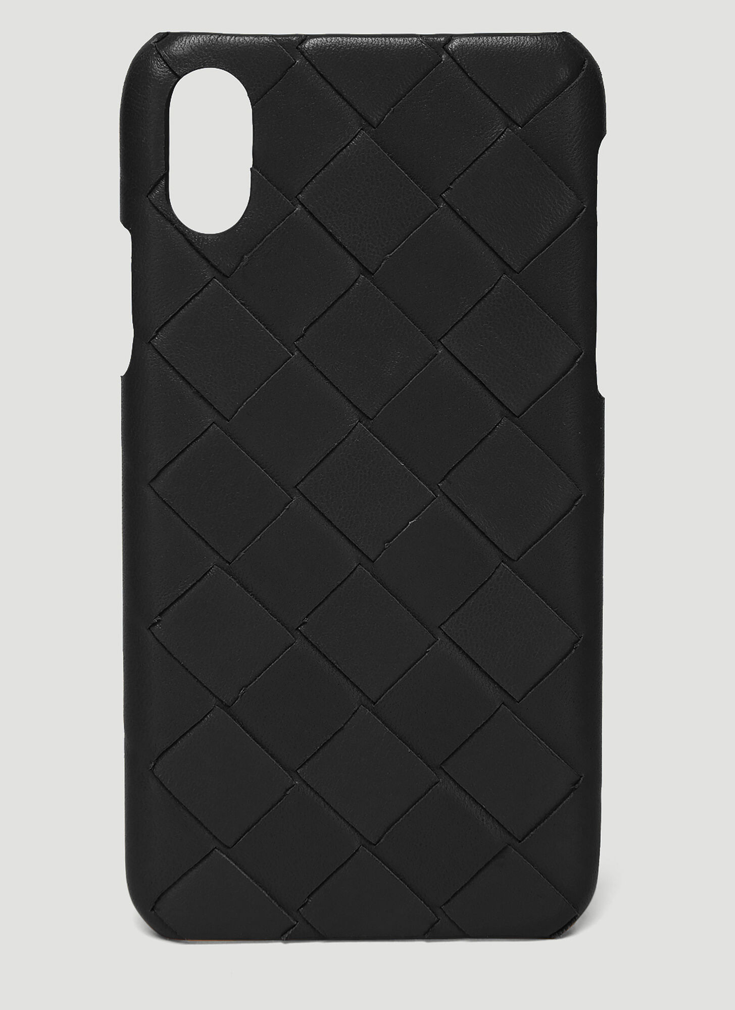Bottega Veneta Intreccio Iphone Case Female Beige In Black