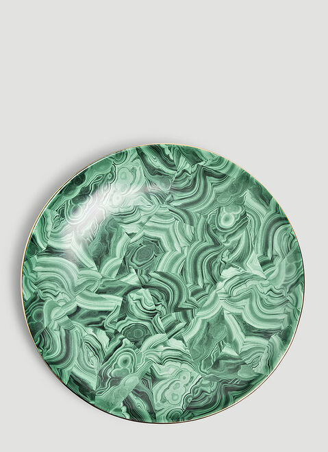 L'Objet Malachite Round Platter Green wps0644150