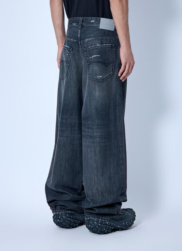 LN-CC® - Balenciaga: Pleated Baggy Jeans - Grey Balenciaga Pleated Baggy Jeans Grey bal0166010