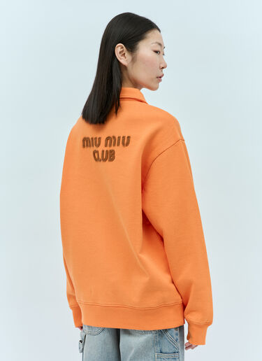 Miu Miu Logo Patch Polo Sweatshirt Orange miu0256003