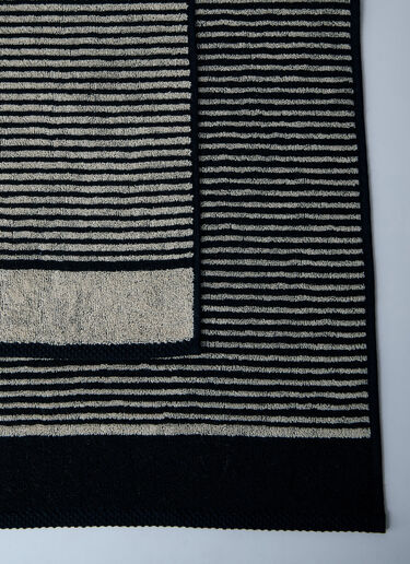 Saint Laurent Cassandre Striped Towel Black sla0260023