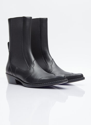 Leather Western Boots BY FAR Leather Western Boots Black byf0253021