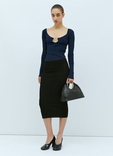 Jacquemus La Jupe Pralù Midi Skirt Black jac0256033