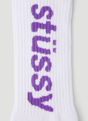Stüssy Helvetica Long Socks White sts0151029
