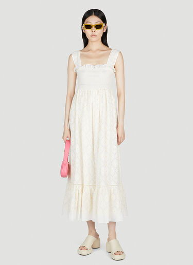 Gucci 双 G 花朵英格兰刺绣连衣裙 白色 guc0253033