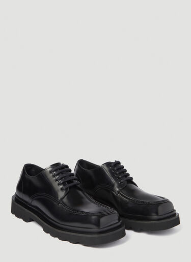 Dolce & Gabbana Brushed Leather Derby Shoes Black dol0154008