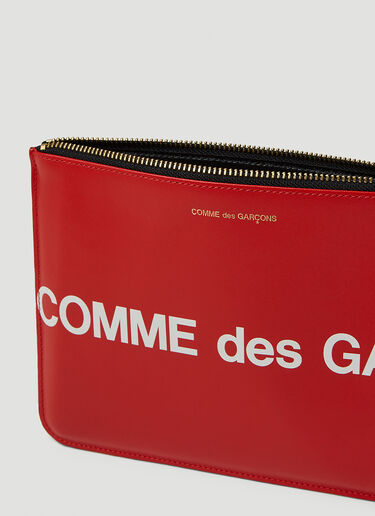 Comme des Garçons Wallet Front Logo Print Pouch Red cdw0347012