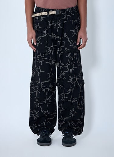 Brain Dead Printed Wide-Leg Trousers Black bra0162008