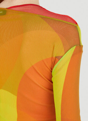 Paula Canovas del Vas Reversible Graphic Mesh Top Multicolour pcd0250007