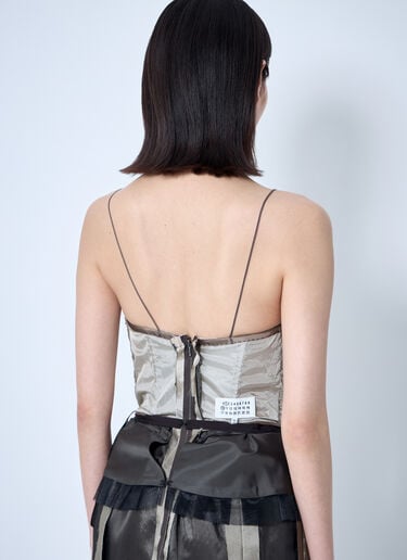 Maison Margiela Contrast Panel Silk Midi Dress Black mla0259007