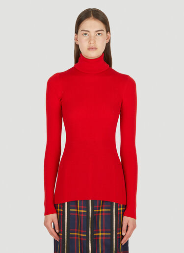 Gucci Fine Knit Roll Neck Sweater Red guc0251064