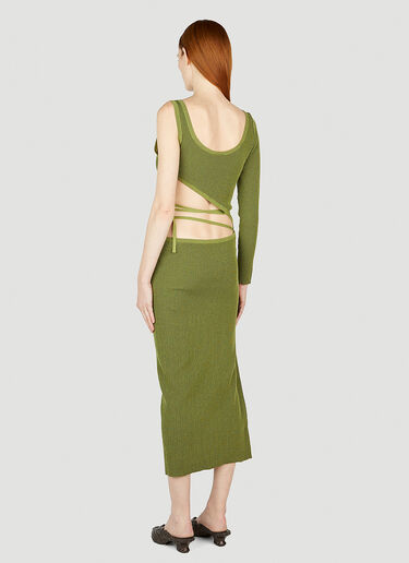 Ester Manas One-Sleeve Midi Dress Green est0250003