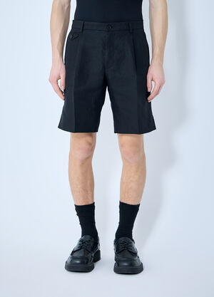 Dolce & Gabbana Linen Tailored Shorts Black dol0160003