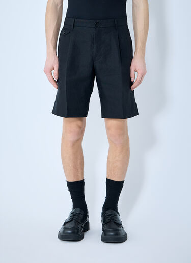 Dolce & Gabbana Linen Tailored Shorts Black dol0160006
