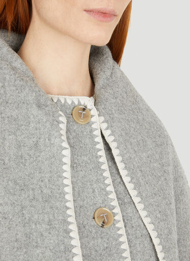 TOTEME Embroidered Scarf Jacket Grey tot0251022