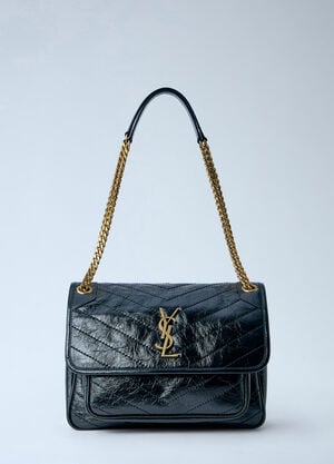 Saint Laurent Niki Medium Vintage Shoulder Bag Black sla0262046