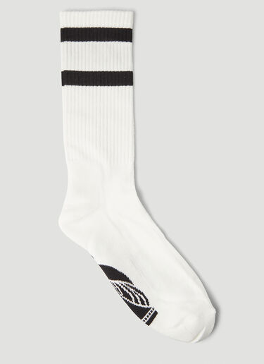 Lanvin Logo Stripe Socks White lnv0147019