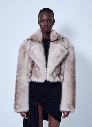 Sportmax Short Faux Fur Jacket Brown spx0266011