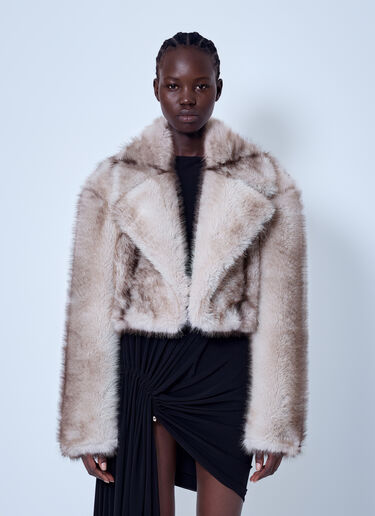 LN-CC® - Sportmax: Short Faux Fur Jacket - Brown Sportmax Short Faux Fur Jacket Brown spx0266011