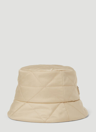 Prada Quilted Logo Bucket Hat Beige pra0254037