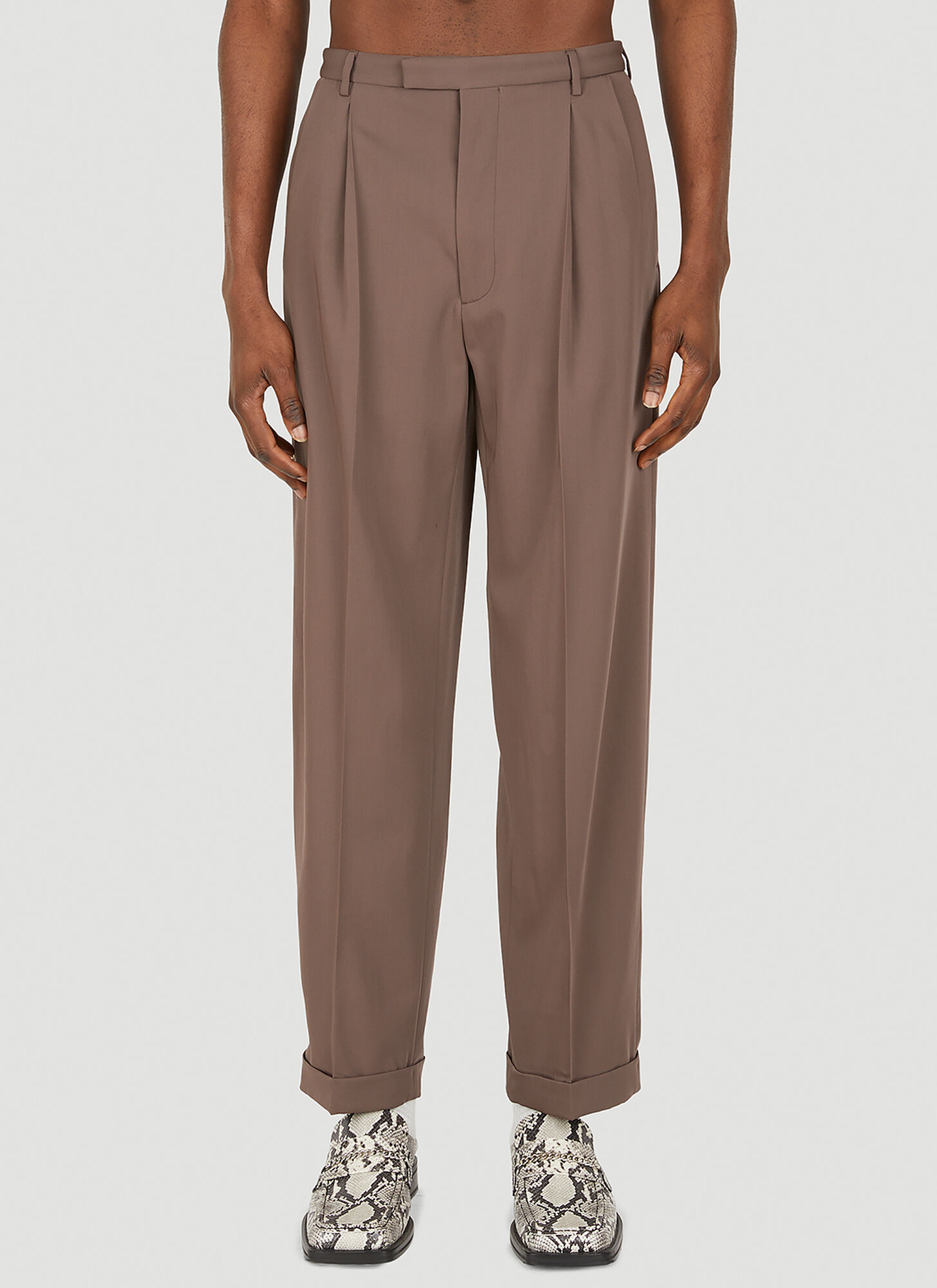 Gucci Pleated Pants In Brown