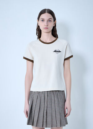 Moncler Ringer T-Shirt With Embroidered Detail Beige mon0264024