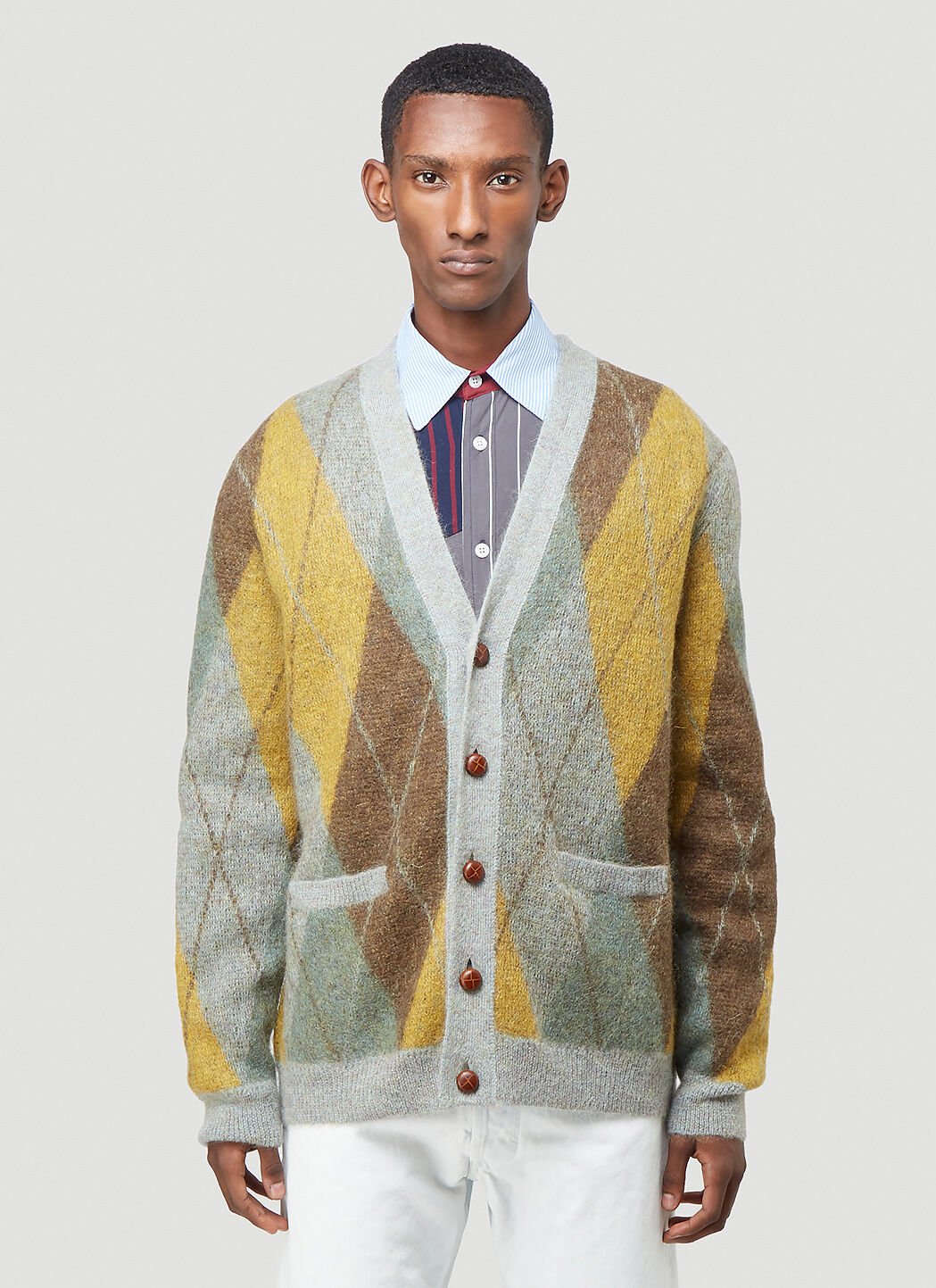 Argyle cardigan top