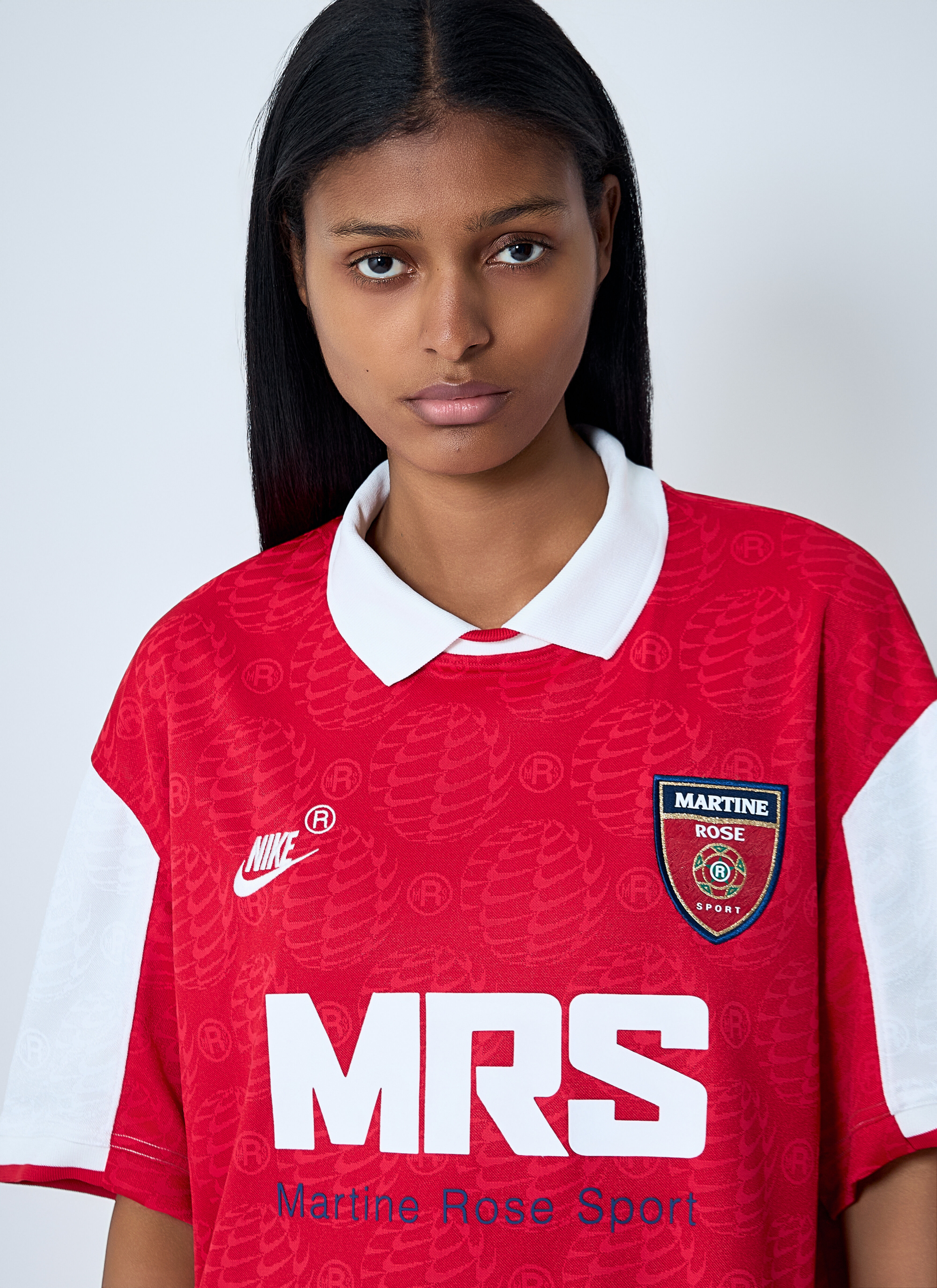 Nike x Martine Rose Women's' Logo Motif Polo Shirt in Red | LN-CC®