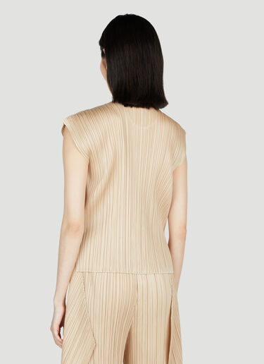 Pleats Please Issey Miyake Draped Plissé Top Beige plp0253025