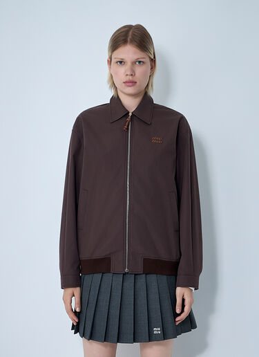 Miu Miu Panama Cotton Blouson Jacket Brown miu0261012