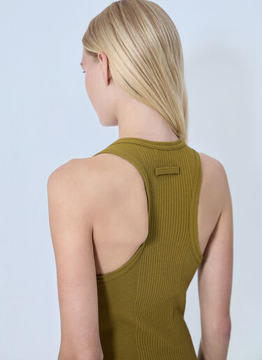 Jean Paul Gaultier Cotton Ribbed Short Dress Yellow jpg0264008