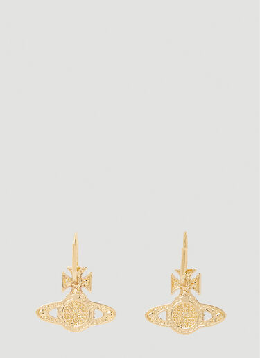 Vivienne Westwood Francette Bas Relief Drop Earrings Gold vvw0249083