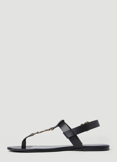 Saint Laurent Cassandra Logo Sandals Black sla0151057