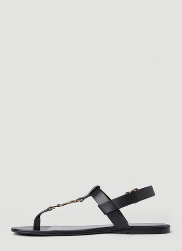 Cassandra Logo Sandals Saint Laurent Cassandra Logo Sandals Black sla0151057
