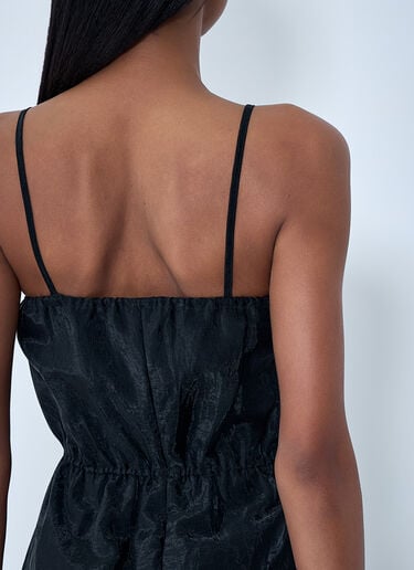 Cecilie Bahnsen Sheer Overlay Midi Dress Black cec0262022